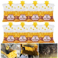 8팩 대형 파리 트랩 야외 파티오용 가방 일회용 50g 미끼 포함 헛간 말 목장 닭장용 벌레 사냥꾼 캐처 킬러 컨트롤_173534, 8 Packs_173534