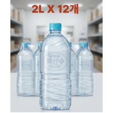 농심 백산수 물 무라벨 대용량 생수, 1L, 12개