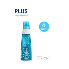 PLUS TG-736 豆豆彩貼 正帶 蘇打藍 6mm, 1個, 未稅