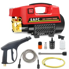 EAFC 200BAR 고압 자동차 세탁기 1000W 휴대용 가정용 압력 세탁기 220V 자동차 청소 고압 워터 펌프 자동, 01 220V Pump 7M Pipe EU