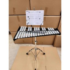 마림바 타악기 합주 실로폰 악기 밴드 교육용 입문용, E. 32 노트 실버 스탠드 풀 세트, 1개