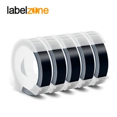 색 모텍스 E101 수동 라벨 메이커 DIY 핸드 장식 타자기 9mm 3D PVC 플라스틱 테이프, Five black labels