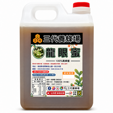 三代養蜂場 純龍眼蜜 5台斤裝, 1個, 1.2L