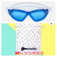 레노마 수영복(NC수원터미널점)남여공용 렌즈패킹 일체형 오픈 워터 수경 RG2E102-BL, 1개