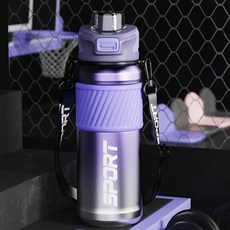 에코럭키 스포츠 텀블러 800ml 스테인레스 진공 보온 보냉 빨대 포함, 1개, 스포츠텀블러-투톤퍼플