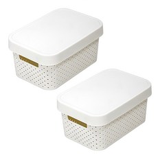 커버 바스켓, 아이보리, 소(15 x 23.5 x 12.5 cm), 2개