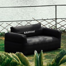 BLACKDOG 캠핑 레저용 에어소파 더블 BD-SF001, 블랙