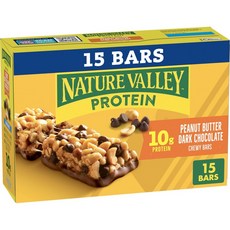네이처 밸리 프로틴 그래놀라 바 피넛 버터 다크 초콜릿 Nature Valley Breakfast Bars Protein Granola Bars Peanut Butter, 10g, 1개