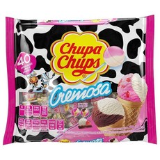Chupa Chups Cremosa 롤리팝 모음 아이스크림 맛 2개 아동용 개별 포장 캔디 479.1g16.9온스 백 빨판 40개 222798, 1