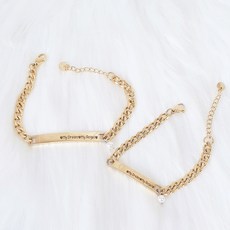 [케이스증정] 샤이니유 크리스탈 써지컬 미아방지팔찌 아기돌선물, 11+3cm(아동용), 6. 부착안함, 골드, 1개