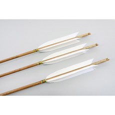 Umin 特級四羽竹箭 - 無名製弓 特級真羽竹箭 四羽箭 花刀翎羽箭 傳統箭 騎射真羽箭, 1個, 全黃 四羽箭(80cm), 全黃