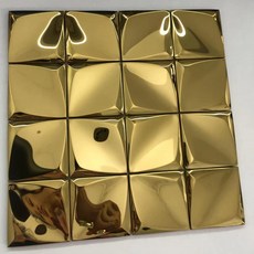 필앤스틱 벽지 스티커 메탈 모자이크 타일 거울 표면 블랙 실버 장식, 21. 75Mm titanium