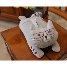 kusuguru 刺繡貓咪 抽紙盒套 衛生紙盒 吊飾擺件, 1長45公分寬24公分