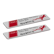 2pcs 3D 자동차 알루미늄 배지 바디 테일 트렁크 로고 장식 스티커 아우디 스포츠 Germeny QUATTRO 자동차, 01 2pcs