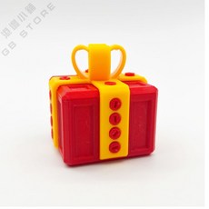 惡搞中指禮盒 遊戲道具 創意禮品 交換禮物, 1個, 煩人的禮盒-紅黃色