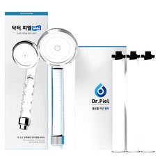 Dr.Piel 皮益博士 寬版增壓過濾蓮蓬頭+第一道沉澱物過濾替換濾芯 3入組, 1組