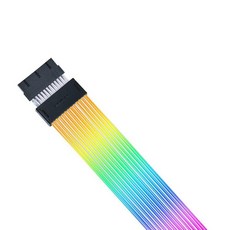 미국출고 평점4.5+ 157224 Lian Li Strimer 무선 3x8핀 GPU RGB 전원 연장 케이블 2.4GHz 조명 컨트롤 410mm(16.14인치) 12가지 가, 24 pins (Controller Included)