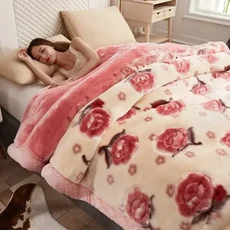 이중층 두꺼운 플러시 담요 따뜻하고 피부 친화적인 겨울 이불 털빠짐 없음 다양한 프린트 침구, 02 1.8x2.2m(3kg), 07 colour  001