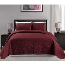 Mk Collection 풀/퀸 사이즈 오버 사이즈 254cm x 269cm 3피스 다이아몬드 침대보 침대 커버 엠보싱 솔리드 화이트 새 제품