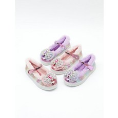 여성 하트 보석 겨울 LED 털 구두 122977