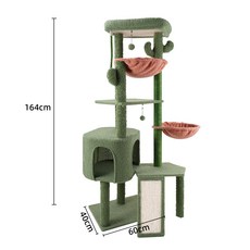 고양이 휴식&스크래칭 캣 타워, 1개, 그린
