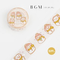 BGM 和紙膠帶 - 雪人 燙金, 1個