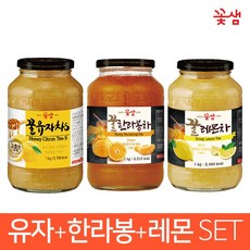 꽃샘 꿀유자차S +꿀한라봉차 +꿀레몬차 SET (3KG), 1개, 1개입, 3kg