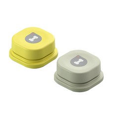 喵乎汪也 寵物錄音按鈕盒裝款 Mewoofun 狗按鈕貓按鈕 寵物訓練鈴, 黃色、灰色, 1個