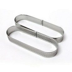 마이센스 스테인레스 낮은 타공 타원형 에클레어 무스링 14cm 베이킹