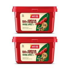 CJ 100% 우리 쌀 태양초고추장, 2kg, 2개