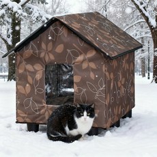 포우허그 길고양이집 묵직탄탄 방탄하우스, 1개, 낙엽