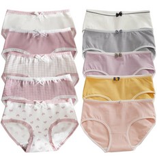 IEDUOS 여성 순면 주니어 여학생 여자 청소년 팬티 데일리 요일팬티 속옷 10종세트