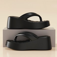 여성여름쪼리 통굽쪼리 여성 쪼리슬리퍼 7cm 키높이 여름 쪼리샌들 발편한