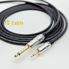 IS Cable 音源線 3.5mm轉6.35mm 雙聲道, 1個, 黑色接頭 3.5彎頭,1.5m, 黑色接頭