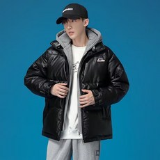 男女同款 加絨加厚 PU皮面包服 寬松保暖短款棉襖