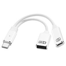 SinLoon 2 in 1 Type-C USB-C to USB OTG 100W PD Type-C OTG 14cm 남성-USB-A 암 변환 케이블, 1개