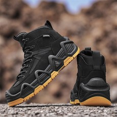 새로운 미드-하이 탑 미끄럼 방지 야외 캐주얼 하이킹 부츠 남성용 안전화 남성용 경량 안전화 하이킹화 미끄럼 방지 하이 탑 야외 남성용 신발