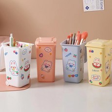 에브리샤인 DIY 책상 탁상 필통 수납함 휴지통, 1개, 핑크