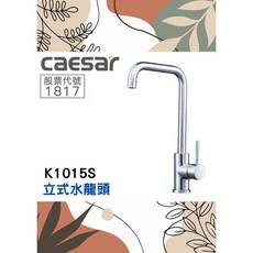 廚房檯面龍頭 CAESAR凱薩 304不鏽鋼立式水龍頭 大角度大流量 台灣公司貨 K1015S, 1個