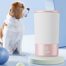 BLACK K7 강아지 자동 발세척기 소형/중형 반려동물용 깊은 세정, 1개, 핑크화이트 업그레이드 모터 버전