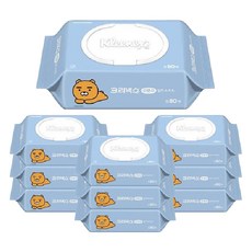 크리넥스 수앤수실키소프트 라이언물티슈 캡80매x10개, 단품, 단품