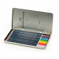 수채 12색 틴케이스 색연필 문화 43597ea 1(pc), 진하기