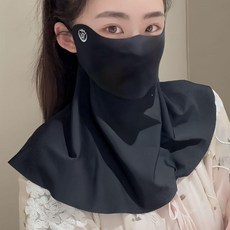 여름 자외선차단 얼굴 목커버 마스크 물마시기편한 쿨링 페이스커버 뒷목가림 숨쉬기편한 햇빛가리개, 블랙