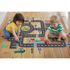 루루코알라 어린이 아기 자동차 도로 스티커 자가 접착, 1개, 자동차 트랙