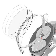 아이메이드잇 갤럭시워치 풀커버 자가복원 액정 보호필름 3p + 하드커버 케이스, 클리어