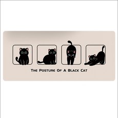 可愛黑貓姿勢手托墊 辦公室舒適腕墊 減壓電腦周邊療癒小物, 白色四貓