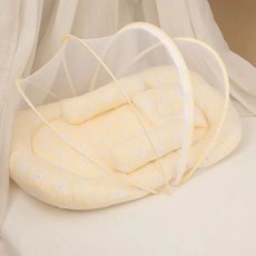 寶寶防蚊帳 夏季嬰兒床通用可摺疊易收納透氣蚊帳, 黃色 88*60*33cm, 1個