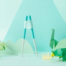 VIIDA Soufflé 抗菌學習筷 - 桃園小太陽, 綠, 1個