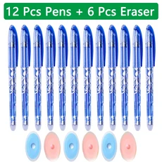 100 개/대 Kawaii 지울 수있는 리필 지울 수있는 펜 젤 펜 스케치 쓰기 편지지 노트북 학교 용품 귀여운 어, 07 12 Blue Pen A