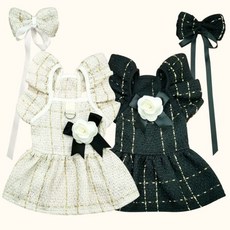 반려동물 강아지 외출 실내복 유치원복 공주 원피스 foc+89589Jx, 블랙_M